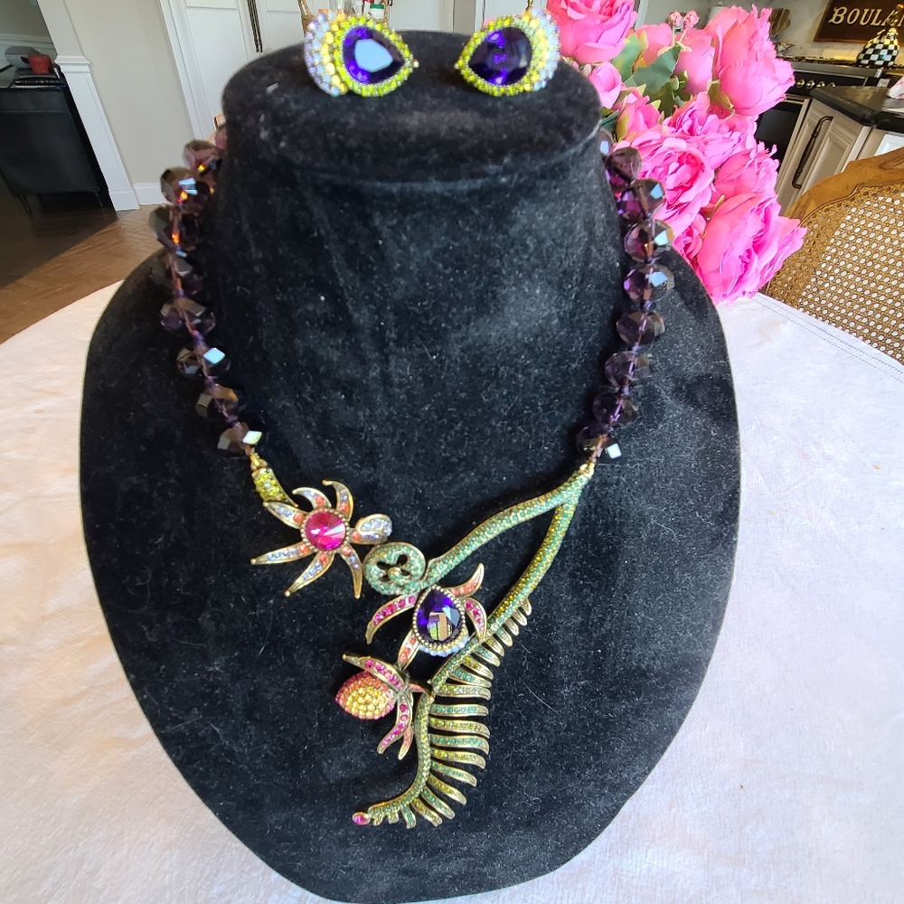 Heidi Daus Fiddle Dee Fiddle Daus Necklace and earring set